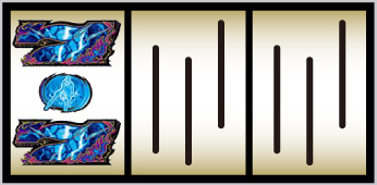 左リール枠内に青7図柄のサンド目停止
