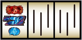 左リール中段に青7図柄(上)停止