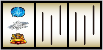 左リール中段にブランク図柄停止
