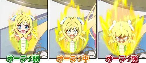 ミニキャラのオーラ示唆